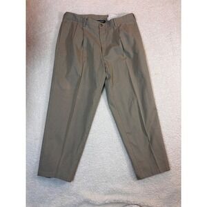 Puritan Pleated Chinos Mens 34x26 Khaki Tan Good Relaxed Fit Trousers